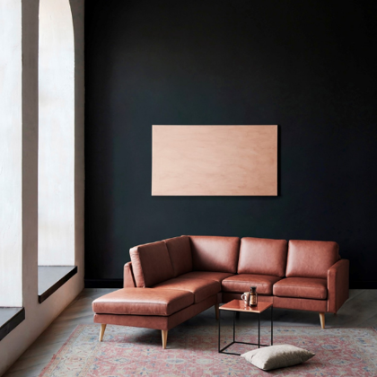  Sofa med åben ende | Brun læder | Nordic C 
